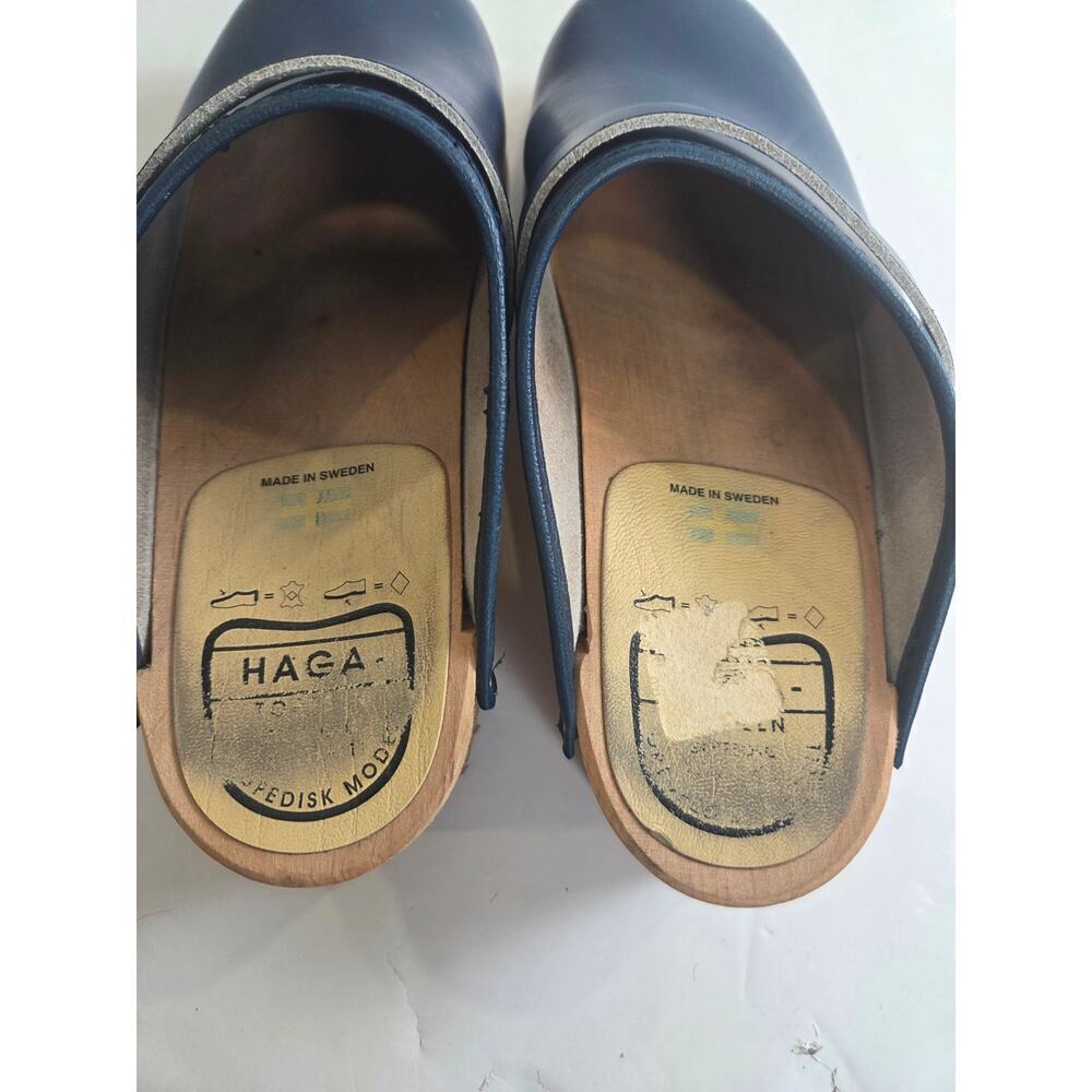 HagaToffeln - Clog Classic Blue Vegetable Tanned Leather Size 39 - Picture 3 of 6